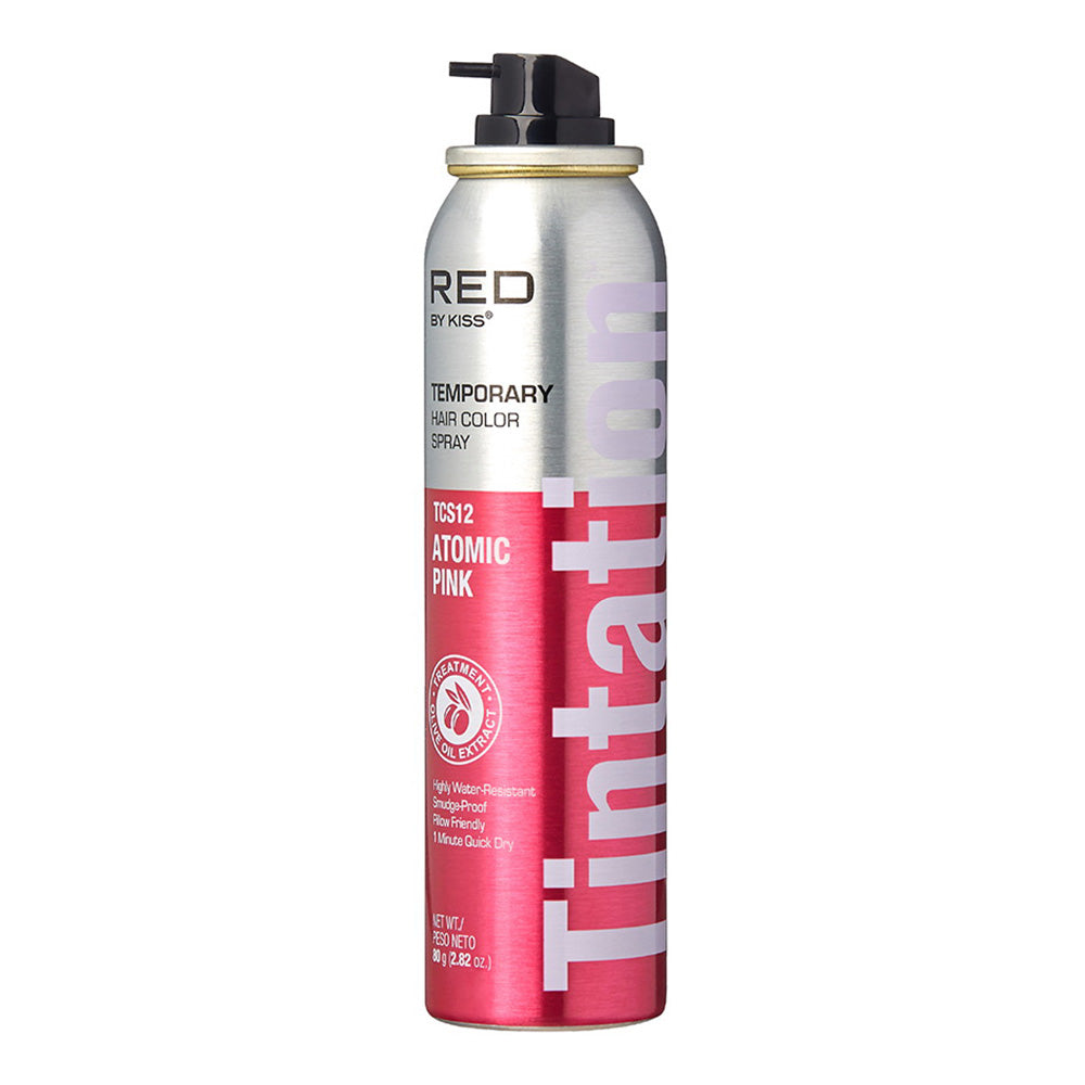 Kiss Tintation Temporary Hair Color Spray Atomic Pink Smudge Proof 2.82Oz (80g)